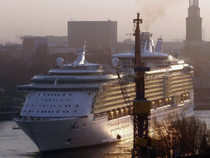 HAMBURG, GERMANY - APRIL 17: The Royal Caribbean's "Freedom of the Seas" cr