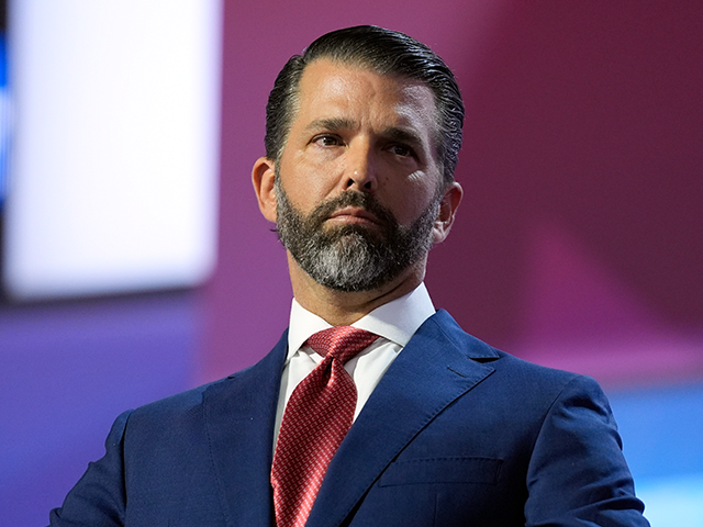 Donald Trump Jr., prepares to speak on third day of the Republican National Convention at