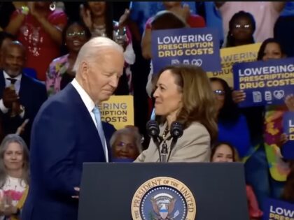 Kamala Harris and Joe Biden campaign