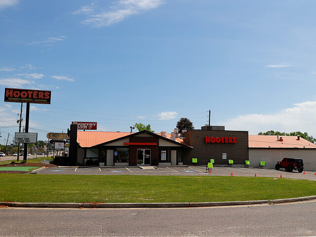 AUGUSTA, GEORGIA - MARCH 30: The parking lot is empty at Hooters of Augusta on Washington