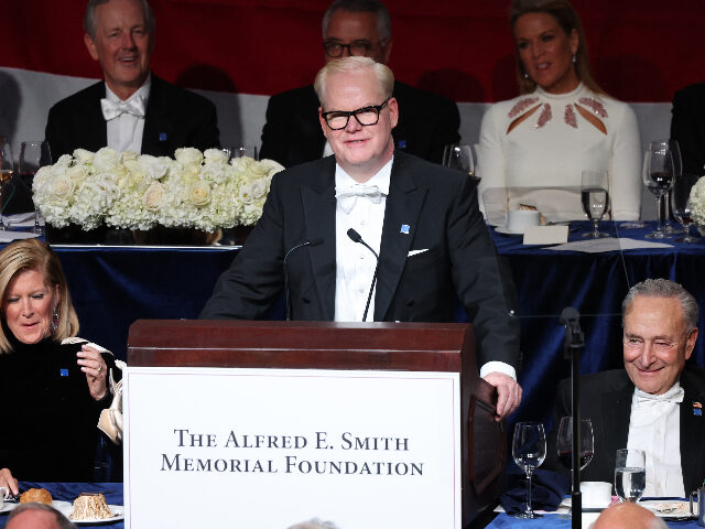 NEW YORK, NEW YORK - OCTOBER 17: Comedian Jim Gaffigan speaks during the annual Alfred E.