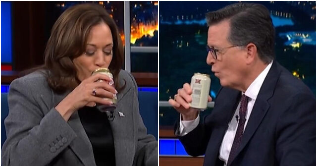 Watch: Kamala Harris Drinks Beer with Stephen Colbert While Americans Pay 16 Percent More for Beer Under Biden-Harris Inflation