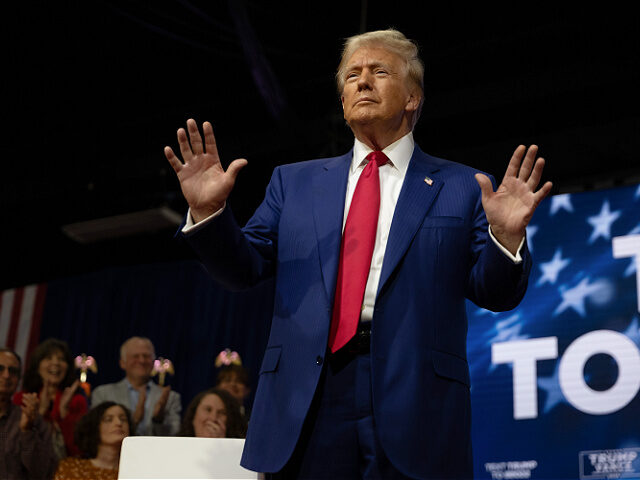 OAKS, PENNSYLVANIA - OCTOBER 14: Republican presidential nominee, former President Donald