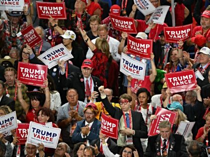 attendees cheer as US Senator from Ohio and 2024 Republican vice presidential candidate J.