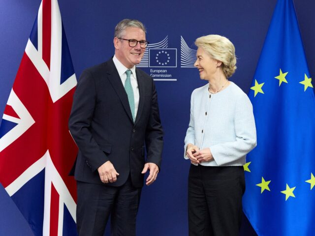 Britain's Prime Minister Keir Starmer meets with European Commission president Ursula von