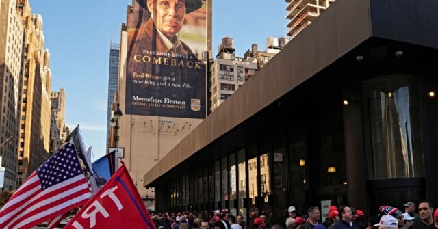 Excited Crowds Building for Donald Trump Rally at Madison Square Garden