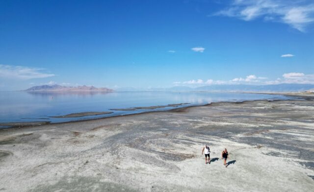 The bed of the Great Salt Lake contains arsenic and toxic heavy metals, which can contamin