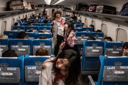 On board one chartered car of the bullet train were around 40 thrill-seekers ready to brav