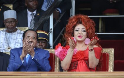 Cameroonian President Paul Biya and wife Chantal, pictured in a May 2024 file photo