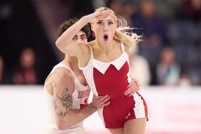 Canadian ice dancers Piper Gilles and Paul Poirier won the rhythm dance at Skate Canada