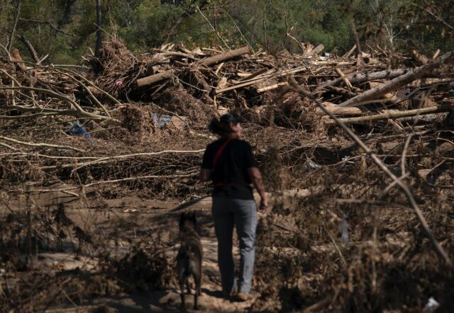 Cheryl Phillips and her cadaver dog Kite search for bodies in the aftermath of Hurricane H