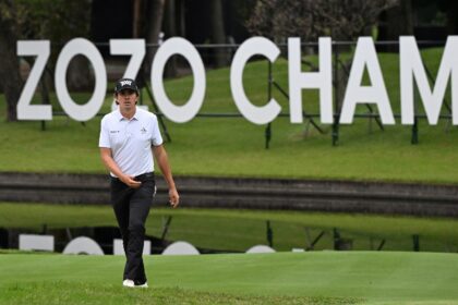 Colombia's Nico Echavarria leads by two shots heading into the final day of the US PGA Tou