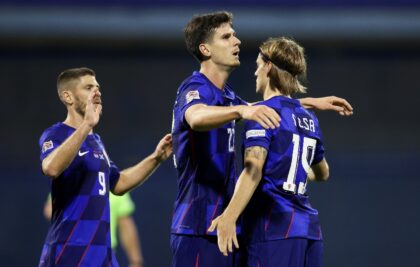 Croatia celebrate their win against Scotland