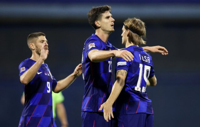 Croatia celebrate their win against Scotland