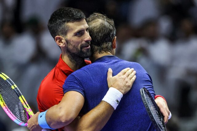 'Don't leave, man': Novak Djokovic and Rafael Nadal embrace after their match