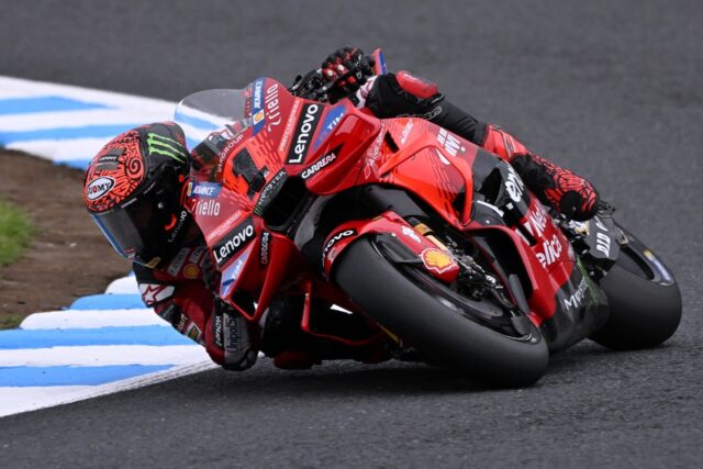 Ducati Lenovo Team rider Francesco Bagnaia of Italy rides his motorcycle during the MotoGP