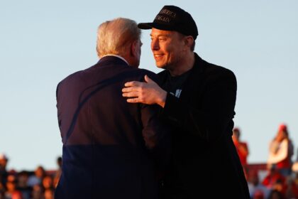 Elon Musk, pictured (right) with Donald Trump at a campaign rally at the Butler Farm Show