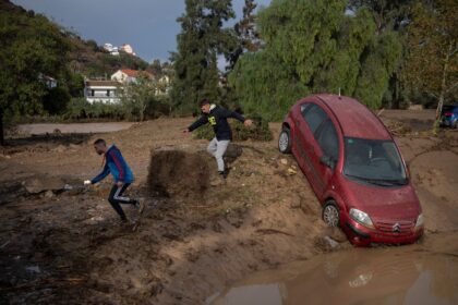 Emergency services rescued scores of people in Alora in Andalusia in southern Spain after