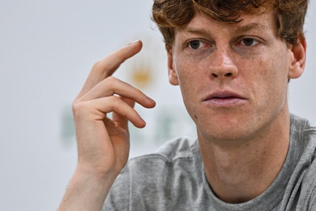 Italy's Jannik Sinner speaks during a press conference at the Shanghai Masters tennis tour