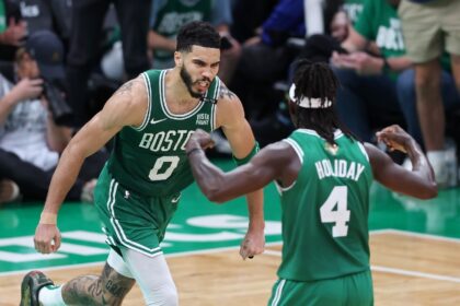 Jayson Tatum, left, and Jrue Holiday will try and spark the Boston Celtics to a second str