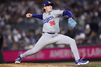 Landon Knack pitched four innings in game four of the World Series for the Los Angeles Dod