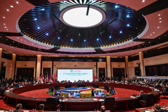 Leaders meet for an ASEAN Plus Three Summit in Vientiane, Laos