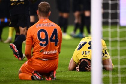 Mario Gila (R) gave Juventus a win against Lazio with his own goal