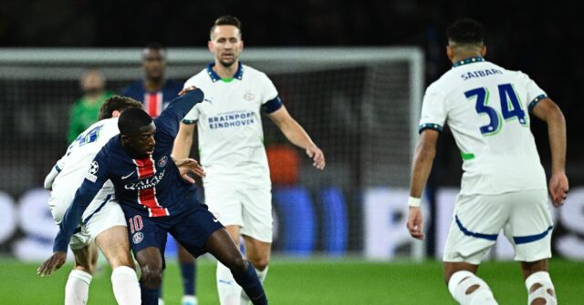 PSG Draws 1-1 with PSV Eindhoven in Champions League