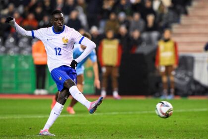 Randal Kolo Muani converts a penalty to put France in front against Belgium in the UEFA Na