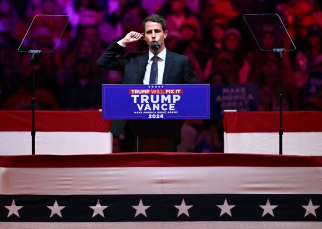 Republican presidential candidate Donald Trump holds a campaign rally