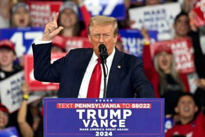 Republican US presidential candidate Donald Trump addressed a rally in Reading, Pennsylvan