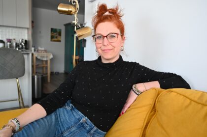 Sandra Demontigny, who was diagnosed with early-onset Alzheimer's at age 39 in 2018, sits