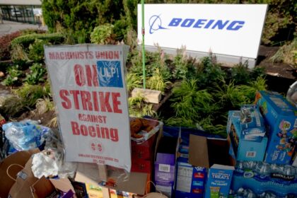 Shortly after the strike started last month, Boeing Co. workers and supporters set up a st