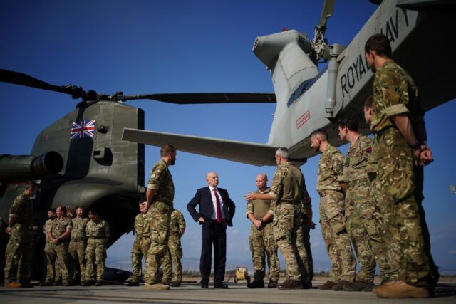 UK Defence Secretary John Healey visited British military personnel at RAF Akrotiri on Cyp