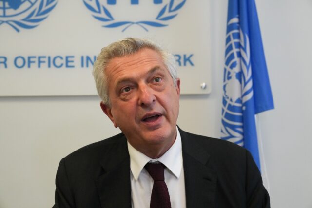 UNHCR chief Filippo Grandi, pictured in September 2024, says Lebanon is facing 'a terrible