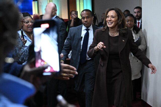 US Vice President Kamala Harris addressed a predominantly Black church in Philadelphia as