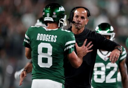 New York Jets quarterback Aaron Rodgers has rejected suggetions he was behind Monday's sac