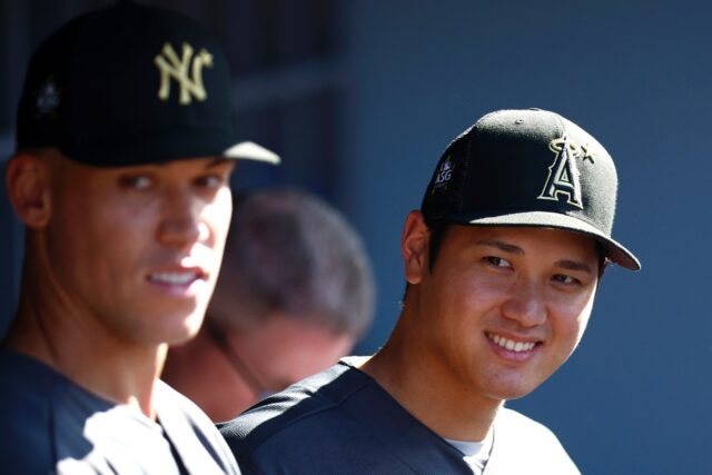 New York Yankees slugger Aaron Judge, left, and Los Angeles Dodgers star Shohei Ohtani, ri