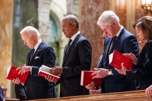 Current, former presidents gather to remember life of Ethel Kennedy