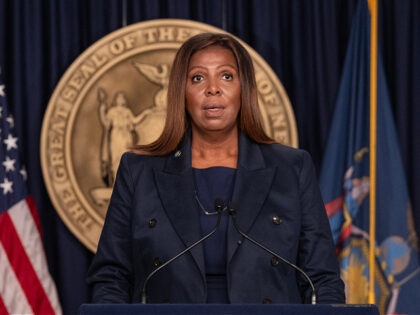 NEW YORK, UNITED STATES - 2024/11/06: Attorney General Letitia James speaks during the pre