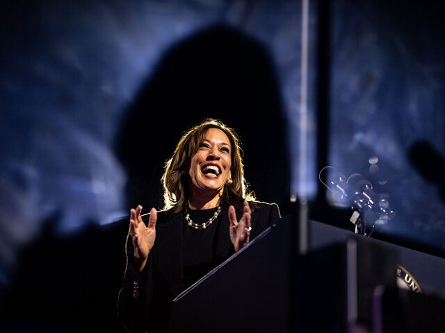 PHILADELPHIA, PENNSYLVANIA - NOVEMBER 05: Vice President Kamala Harris Harris speaks durin