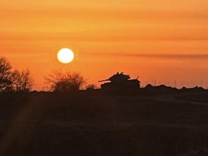 Israeli sunrise with tank (Courtesy Alon Schmidt)