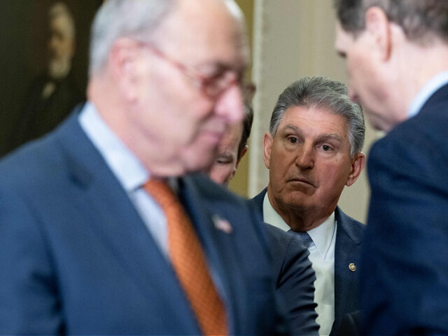 US Senator Joe Manchin, Democrat of West Virginia, attends a press conference alongside Se