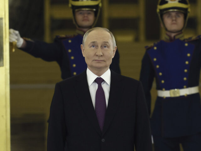 Russian President Vladimir Putin attends a ceremony to receive credentials from newly arri