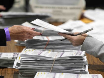 Election workers process ballots for the 2024 General Election, Tuesday, Nov. 5, 2024, in