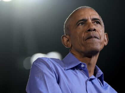 Former President Barack Obama speaks before Democratic presidential nominee Vice President