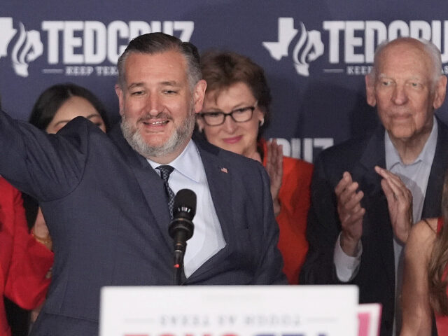 Sen. Ted Cruz, R-Texas, speaks during a watch party on election night, Tuesday, Nov. 5, 20