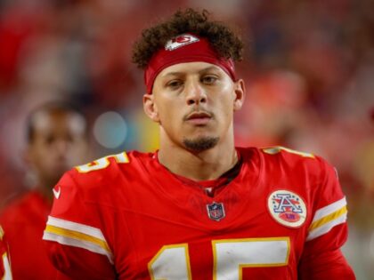 KANSAS CITY, MISSOURI - NOVEMBER 4: Patrick Mahomes #15 of the Kansas City Chiefs walks on