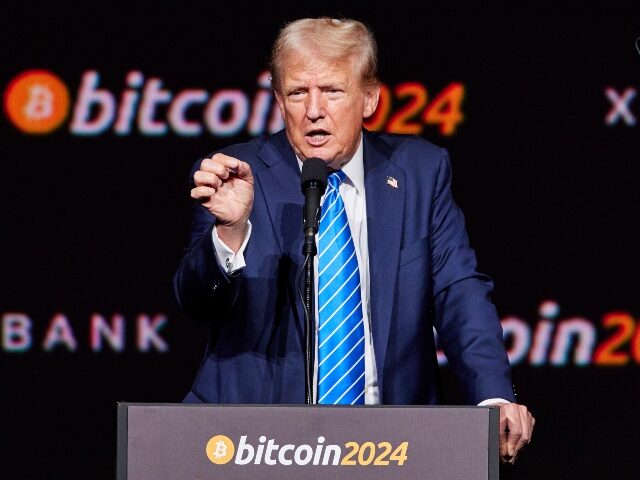 Donald Trump speaking at Bitcoin conference