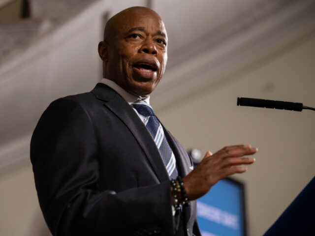 New York City Mayor Eric Adams speaks during a press conference at City Hall, Tuesday, Oct